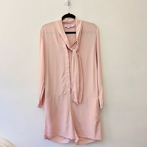 See By Chloe tie neck drop waist pale peach short romper size 6